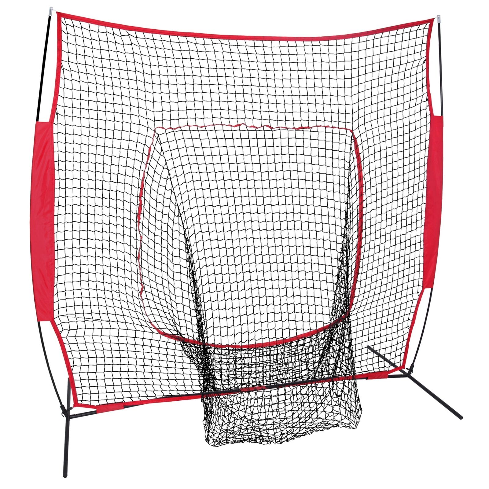 7x7ft Bow Frame Baseball Softball Teeball Practice Batting Training Net W Bag