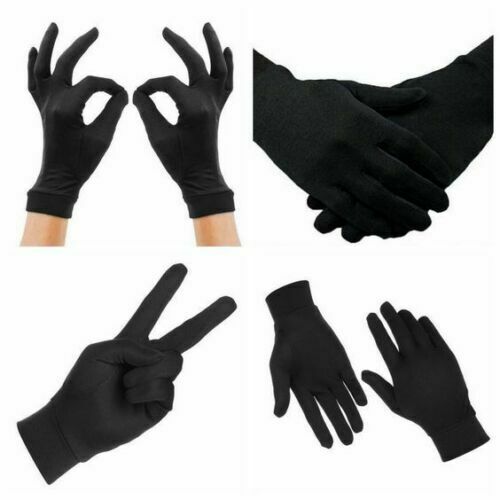 Thin Lycra Silk Liner Gloves Thermal Ski Inner Walking Cycling Motorbike Black