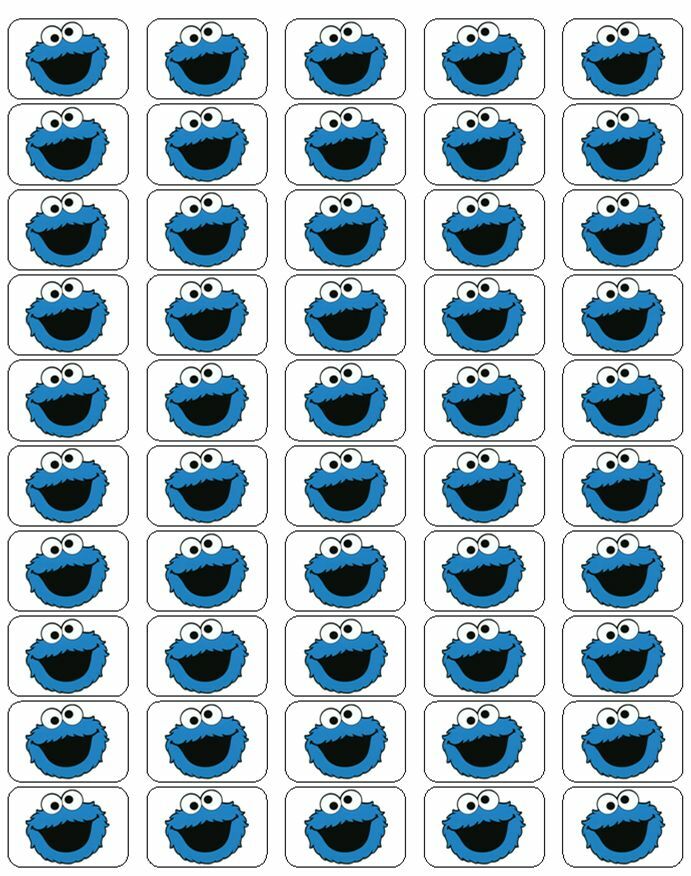 50 Cookie Monster Envelope Seals / Labels / Stickers, 1" By 1.5"