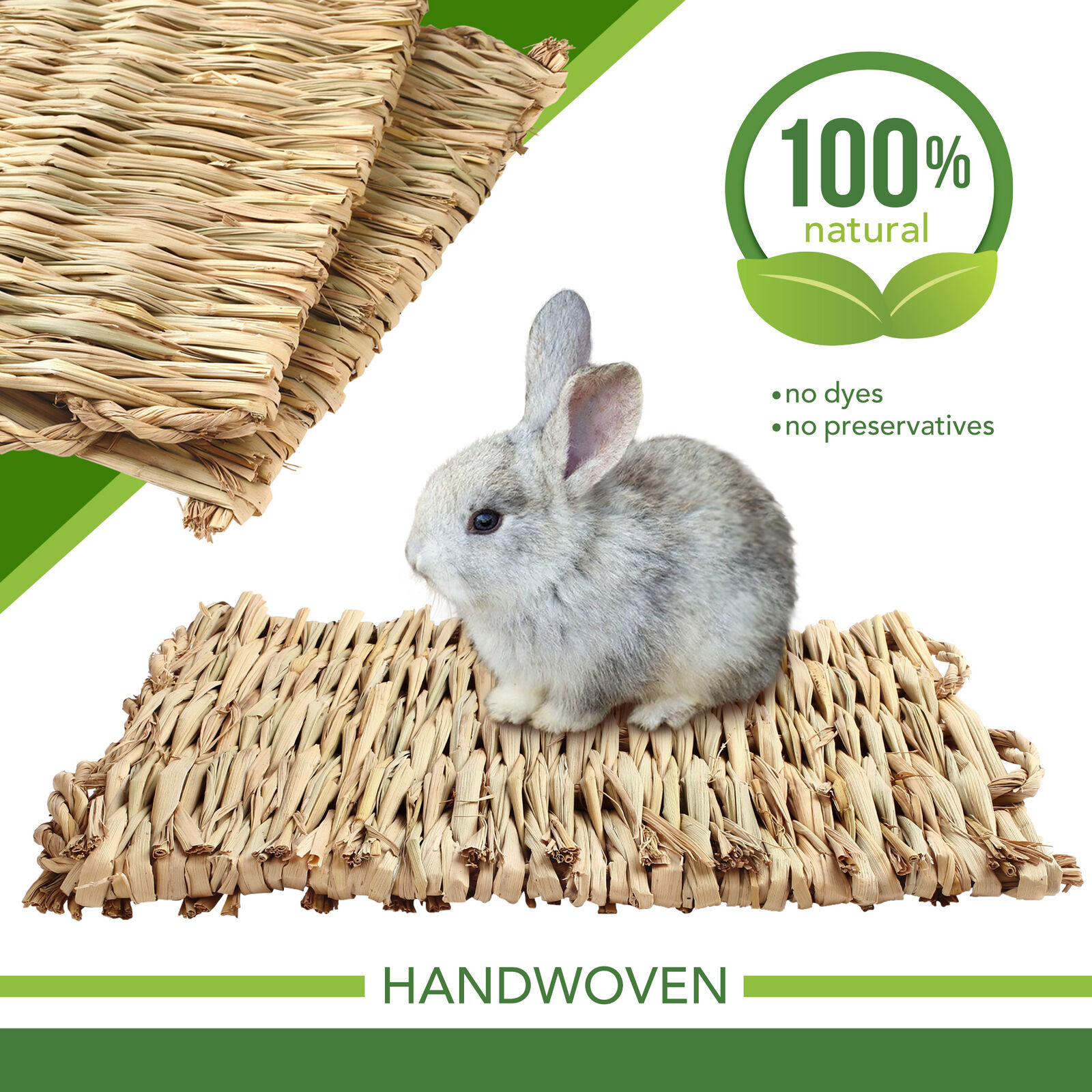 3 Grass Mat Woven Bed Mat For Small Animal Bunny Bedding Nest Chew Toy Bird Play