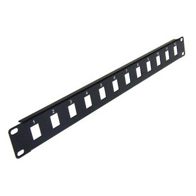 12-port Keystone Jack Blank Patch Panel Plate Cat5e Cat6 Rj45 19" Rack Mount 1u