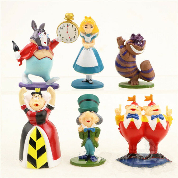 1 Set Of 6 Disney Movie Alice In Wonderland Colection Figures Figurine Toy 5-7cm