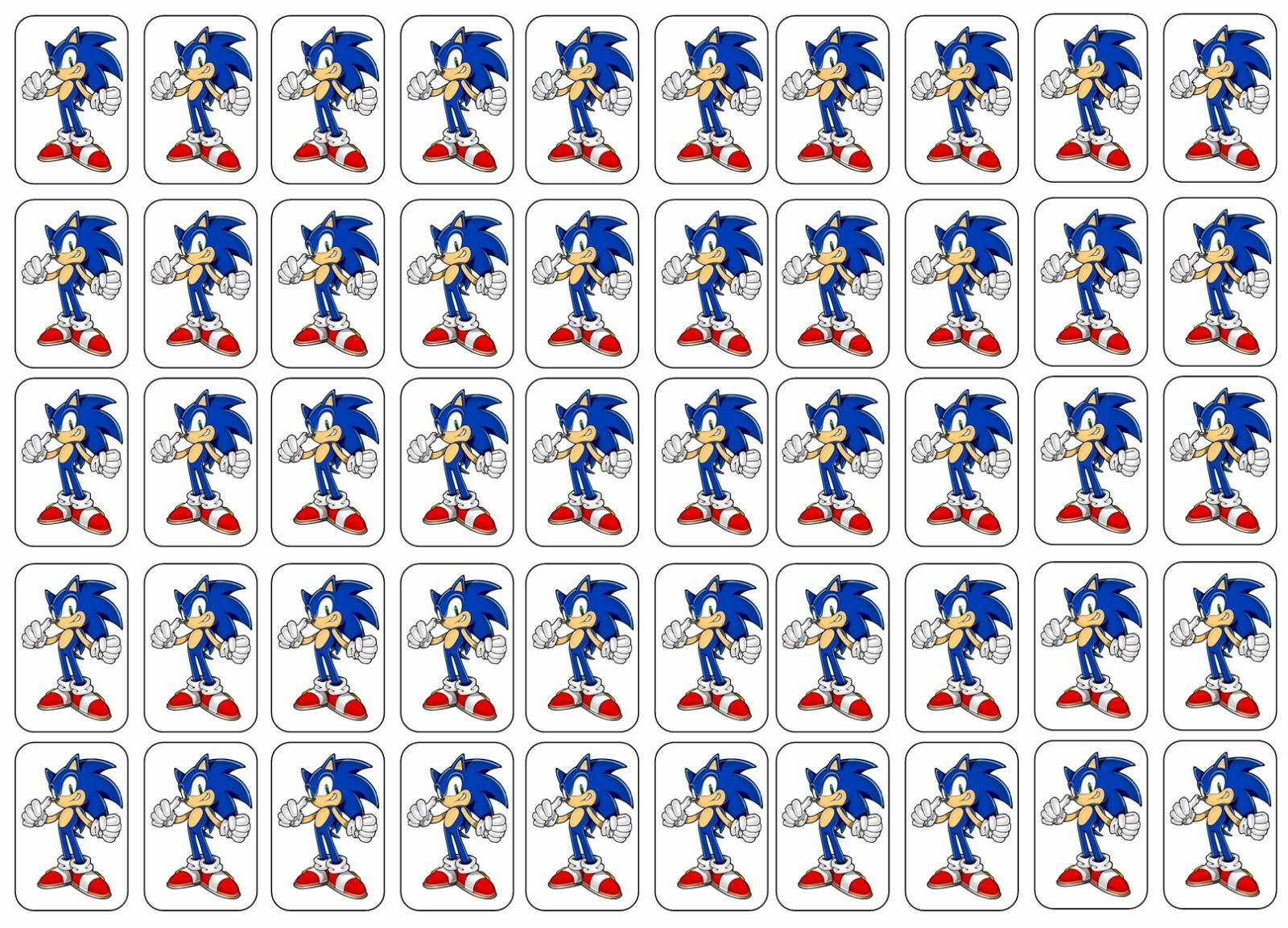 50 Sonic The Hedgehog Envelope Seals / Labels / Stickers, 1" By 1.5"