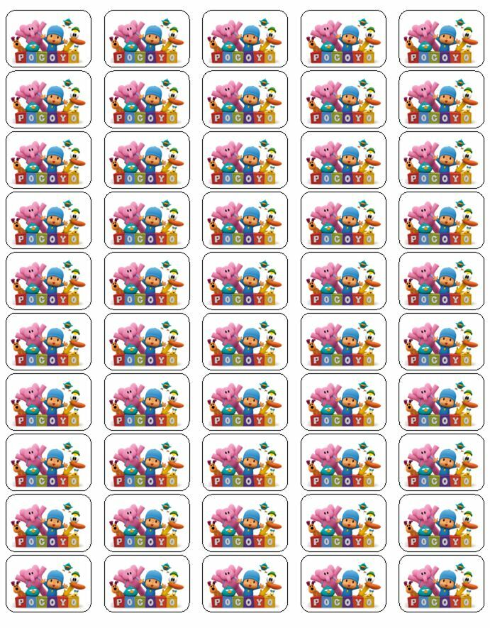 50 Pocoyo Envelope Seals / Labels / Stickers, 1" By 1.5"